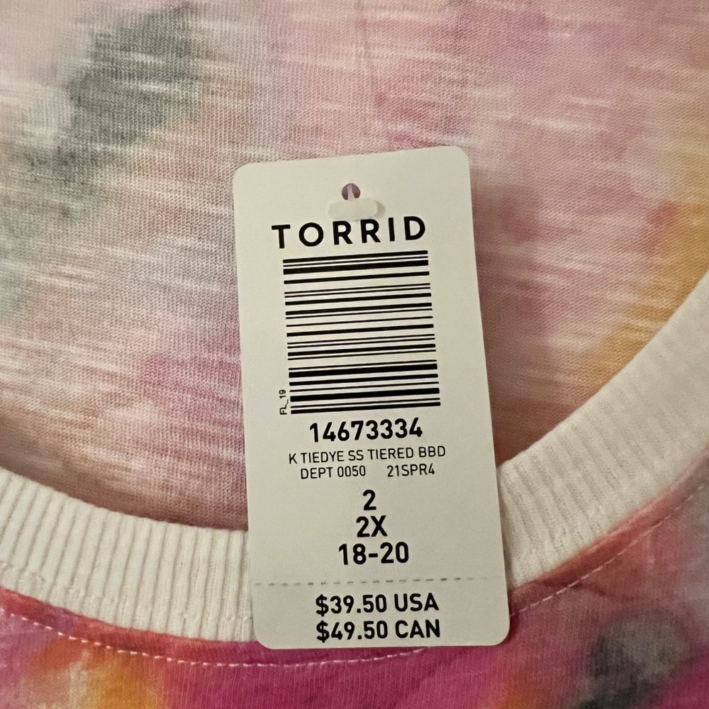 Ruffle tye dye short sleeved t-shirt - Picture 3 of 3